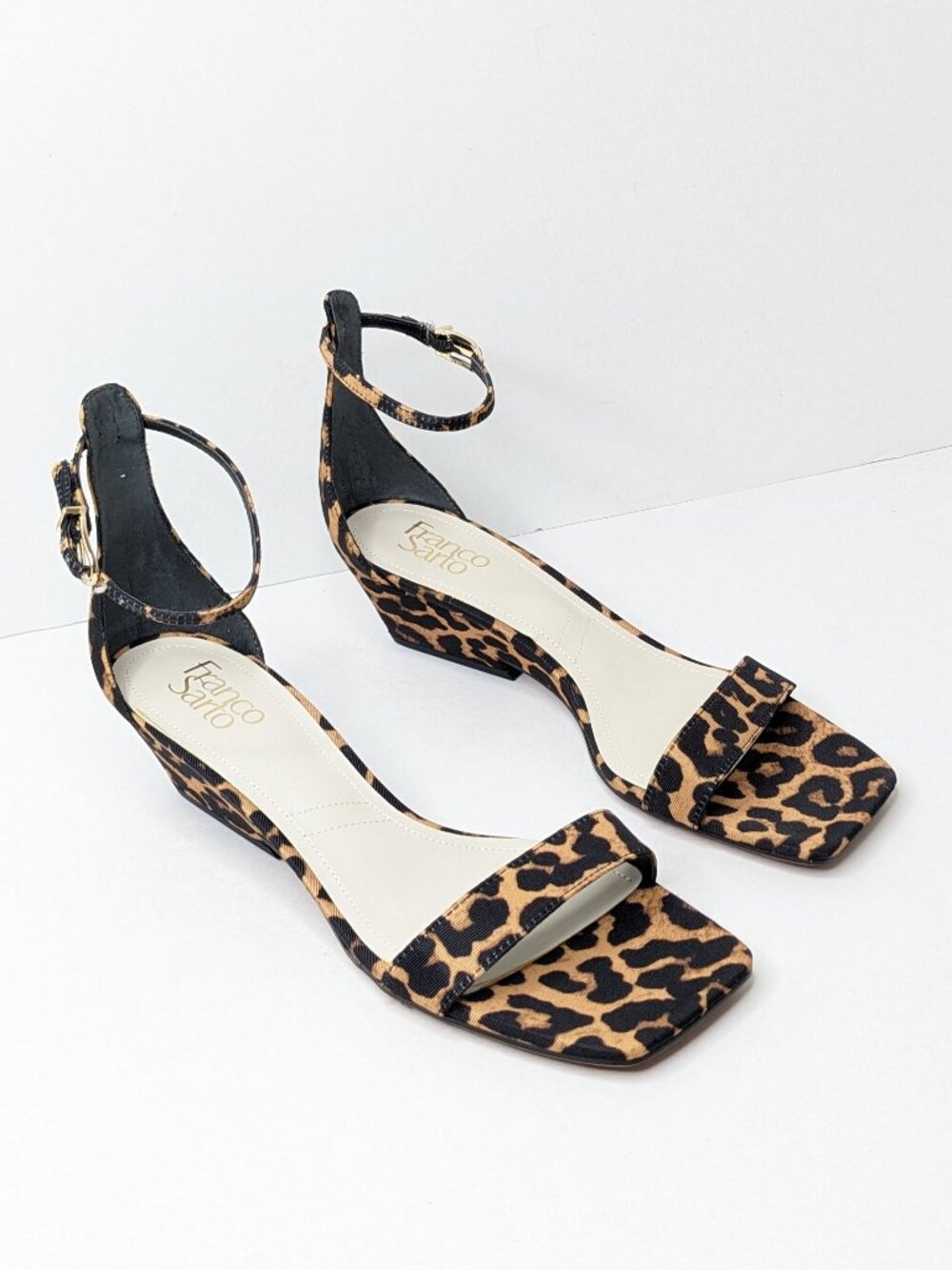 Franco Sarto Sadie Wedge Sandals Leopard Print Womens 9